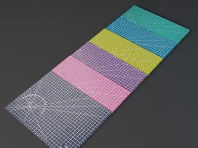 Realistic Industrial Cutting Mat  with 6 Color PBR Textured Low-poly 3D model