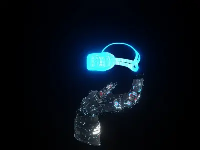Sci-Fi Hand And VR headset  3D model