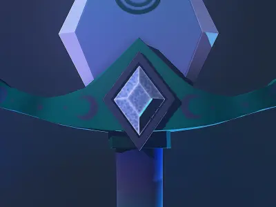 moon great sword Low-poly 3D model