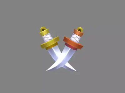 Cartoon dagger - pocket knife - sword Low-poly 3D model