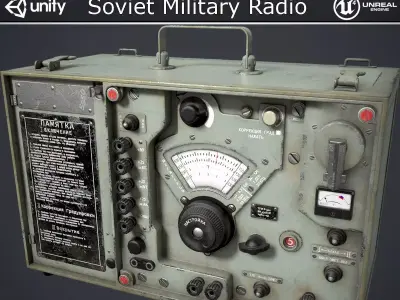 Soviet Military Radio Free low-poly 3D model