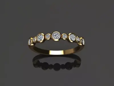Basket Bezel Cluster Simple Diamond Band Ring 3D print model