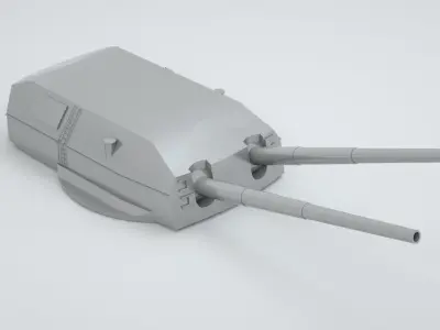 38cm 380mm SK C - 34 Bismarck Naval Gun 3D model