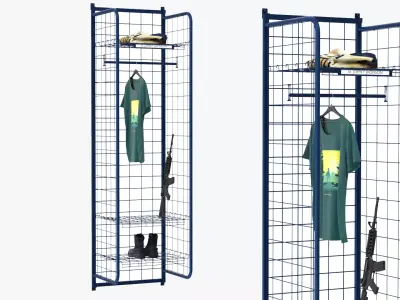 Wall Lockers with Police Gear 3D model