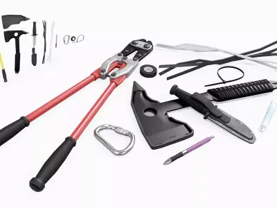 Tools Equipment Gear Low-poly 3D model