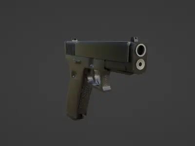  Pistol Gun Glock 17 5fth gen Roblox compatible Low-poly 3D model