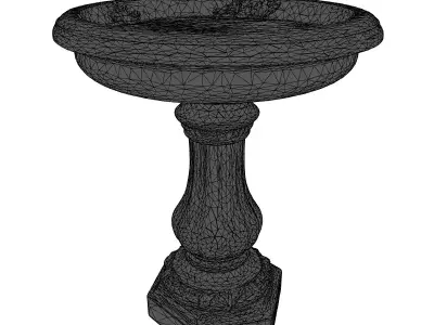 Elegant Bird Bath 3D Model Low-poly 3D model
