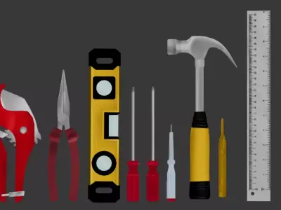 Mechanic Tool Set Low-poly 3D model