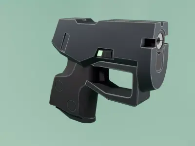 Stylized low poly pistol Low-poly 3D model