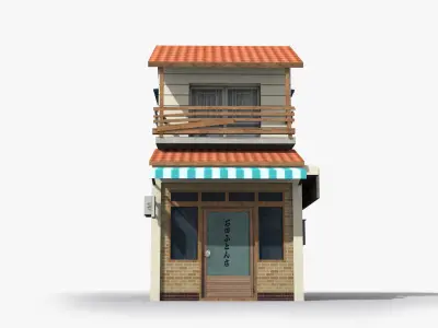 Japanese House x19 Low-poly 3D model purchase