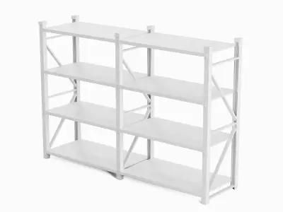 Steel Shelf Set Low-poly 3D model