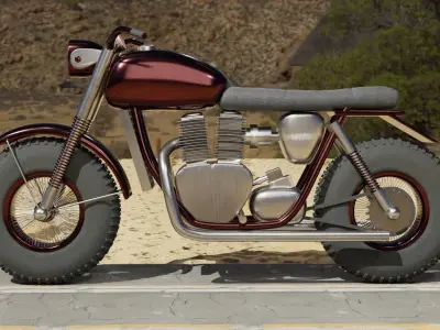Motorcycle cafe racer 3D model purchase