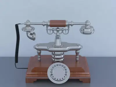 Retro Style Analog Telephone 3D model