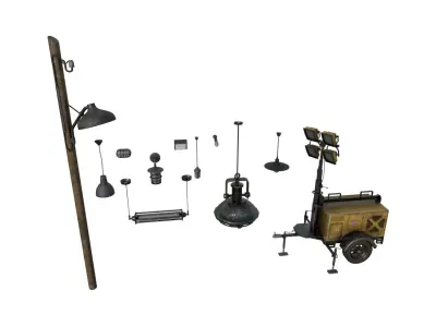 Lights Prop Pack 1 Low-poly 3D model