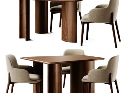 Muuto Re Norm Table and Tirolo Celine Chair 3D model