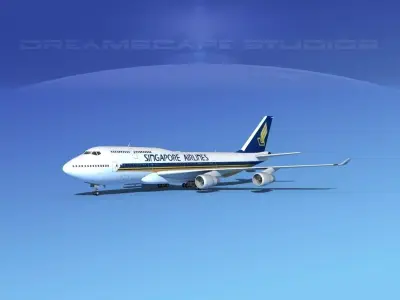 Boeing 747-400 Singapore Airlines 3D model