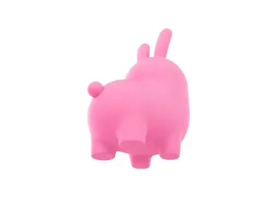 Pink Bunny Character 3D model