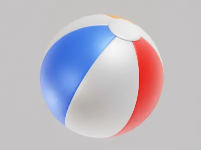 Beach Ball Low-poly 3D model