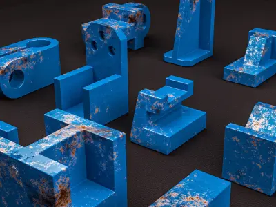 Building Blocks Kit Machined Parts Hard Surface V2 Low-poly 3D model