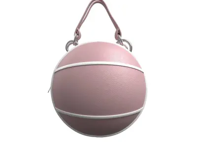 Pink Leather Ball Bag 3D model