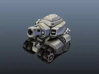 Micro Tank  - Low Poly Hand Painted Low-poly 3D model