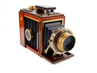 Antique Brass Camera model pack Low-poly 3D model