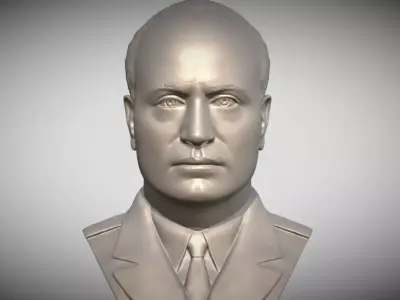 Benito Mussolini bust 3D printing ready stl obj formats 3D print model