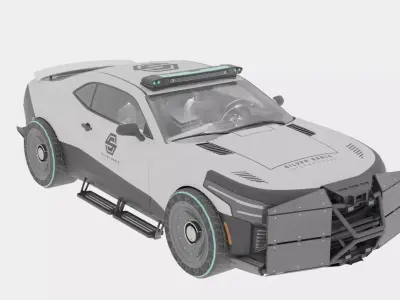 Sci Fi Police Car Rigged 3D Model Futuristic Vehicle 3D model