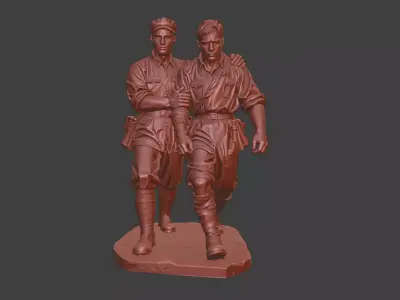 Military sculpture warrior  military battle war hero  soldier 3D print model 16