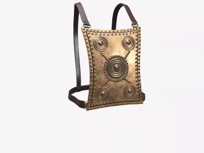 Ancient Armor PectoralePlate 3D Model Game Ready PBR Low Poly Low-poly 3D model