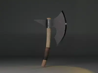 Axe Medieval low poly Low-poly 3D model