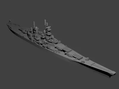 US Iowa Class Battleship 3D print model