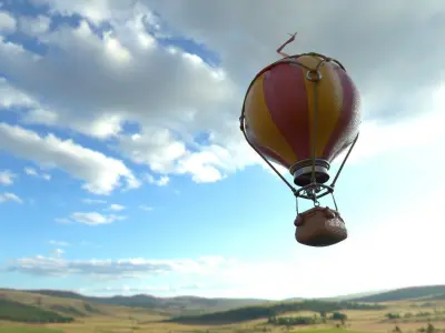 HotAirBalloon hot air balloon Low-poly 3D model