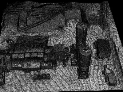 factory cement industrial storage drone photogrammetry 3D model