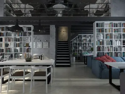 Industrial Book Lounge 3D model