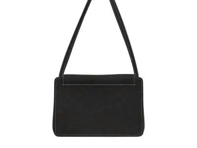 Black Leather Shoulder Bag 3D model