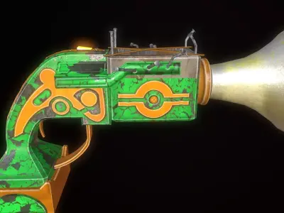 Trumpet Gun Low-poly 3D model