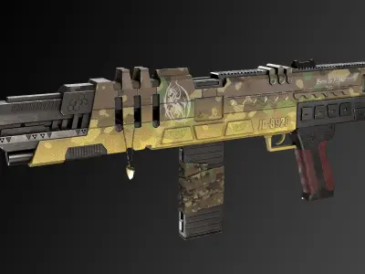 Gun- JD8920 version 2  Low-poly 3D model