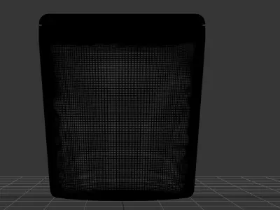 Stand up plastic pouch unwrapped 3D model