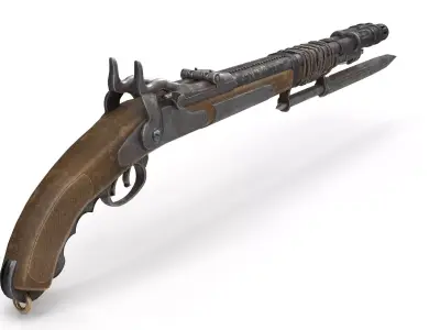 Sawed-Off Musket PBR Low-poly 3D model