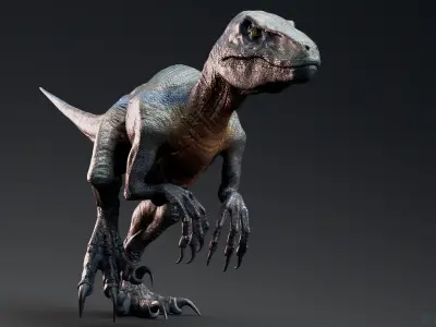 Raptor Dinosaur - Hybrid Velociraptor - Unity Engine Project Low-poly 3D model