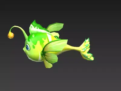 lantern fish Low-poly 3D model