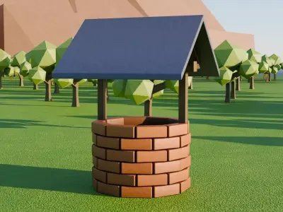 Low Poly Water Well - Optimized Exterior Asset 3D model