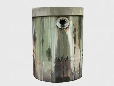 oil drum  Low-poly 3D model