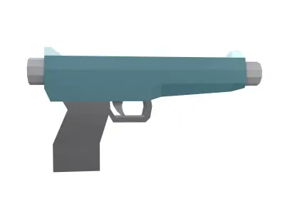 Low Poly Gun v1 002 Low-poly 3D model