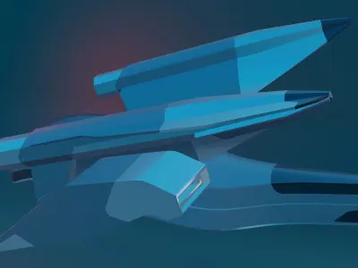 Futuristic Sci-Fi Aircraft Model Low-poly 3D model
