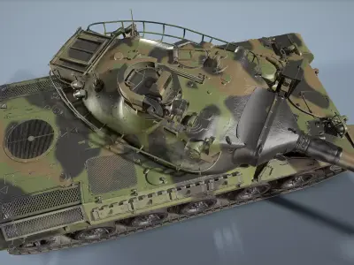 French Tank AMX-30b PBR Low-poly 3D model