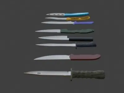 Collection of knifes Free 3D model
