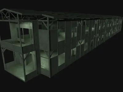 Rusty Metal Steel Construction Building Free 3D model