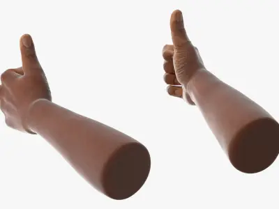 Black Male Arm Pair with Thumbs Up Gesture 3D model